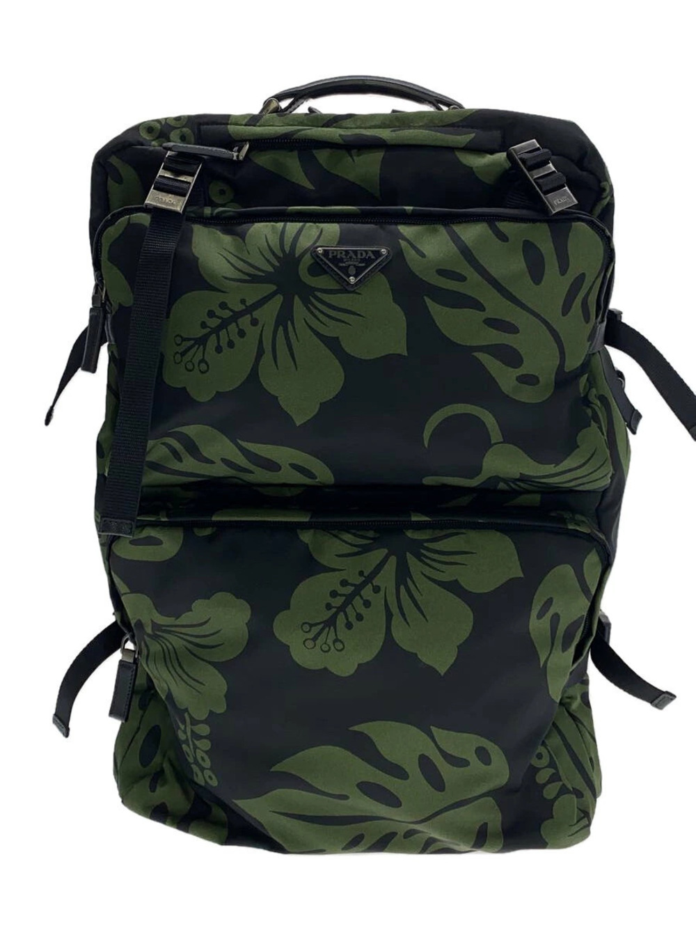 Prada Travel Tessuto Luggage Carry on Bag Green All over